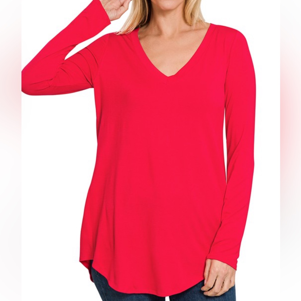 Comfy Ruby V-Neck Top